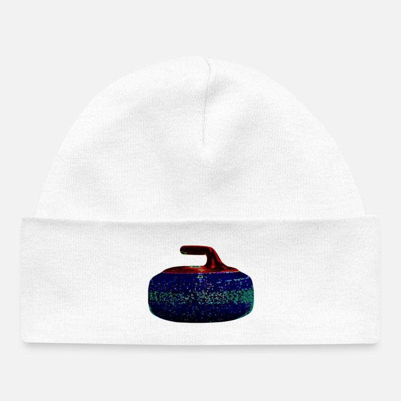 Des pierres de curling ! - Bonnet bébé bio - blanc