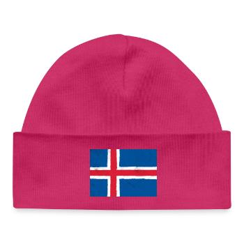 Drapeau de l’Islande - Bonnet bébé bio - blanc - Devant
