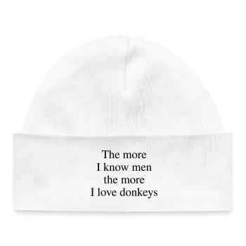 The More I Love Donkeys - Baby Organic Mütze - Weiß - Vorne