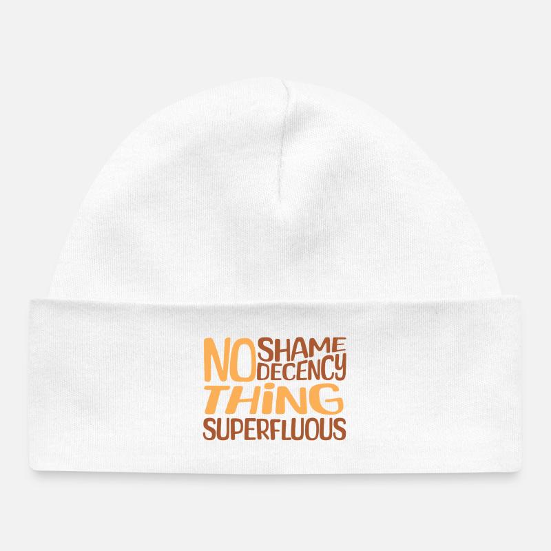 Pas de honte Conception de vêtements superflus - Bonnet bébé bio - blanc