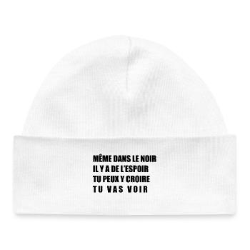 Even in the dark - Baby Organic Beanie - white - Front