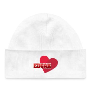 Heart EDGAR Lettering - Baby Organic Beanie - white - Front