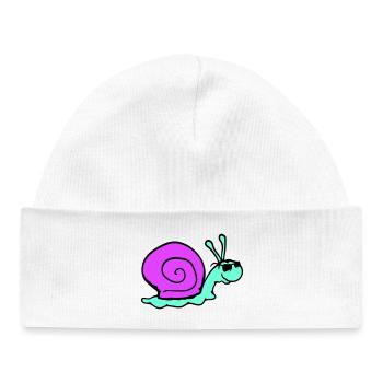 Snail Sunglasses Cool Black Glasses Smile - Baby Organic Beanie - white - Front