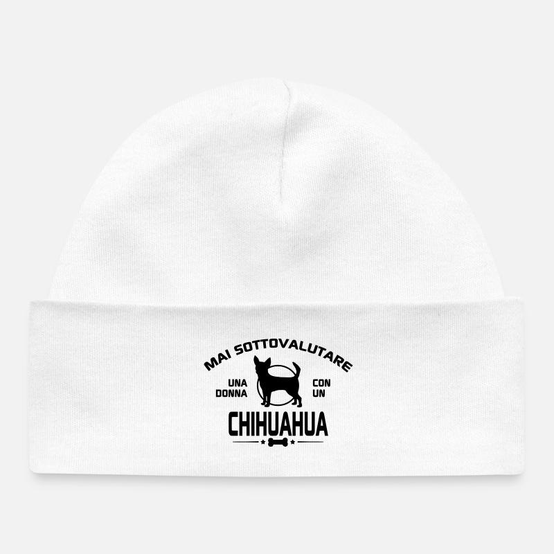 Chihuahua - Bonnet bébé bio - blanc