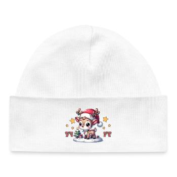 Lustiges Rentier Design für Fest der Liebe - Baby Organic Mütze - Weiß - Vorne