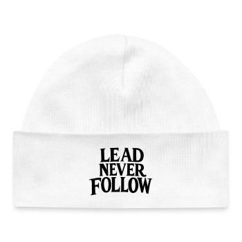 Lead Never Follow - Leadership Mindset Bold - Baby Organic Beanie - white - Front