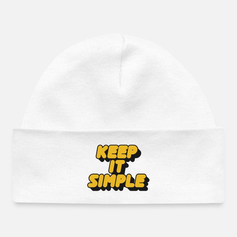 Restez simple Rétro audacieux - Bonnet bébé bio - blanc