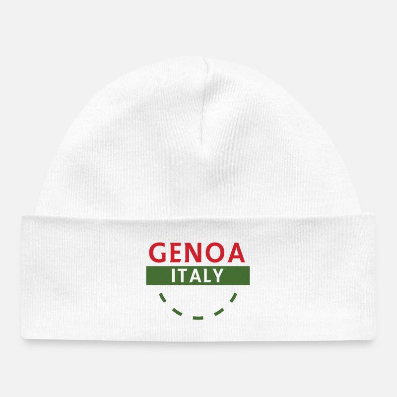 Gênes Italie Drapeau Écusson - Bonnet bébé bio - blanc