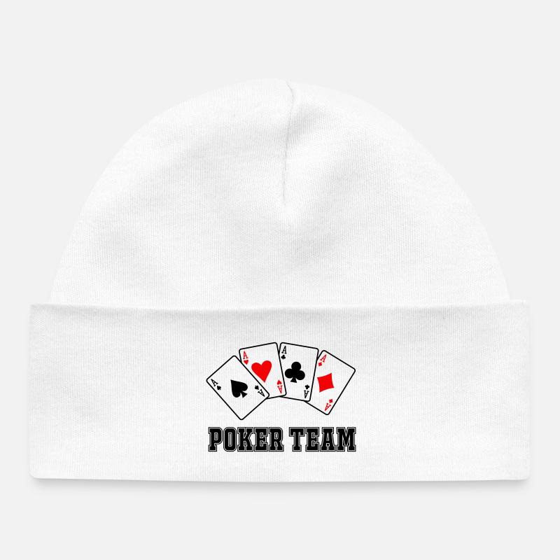 Équipe de poker - Bonnet bébé bio - blanc