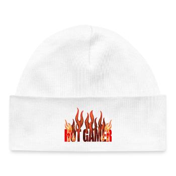 conception de flamme de joueur chaud - Bonnet bébé bio - blanc - Devant