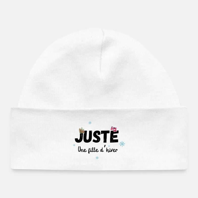 Juste une fille d’hiver cadeau - Bonnet bébé bio - blanc