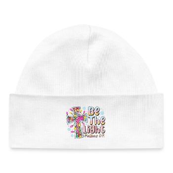 Be The Light Cross Prism - Baby Organic Beanie - white - Front