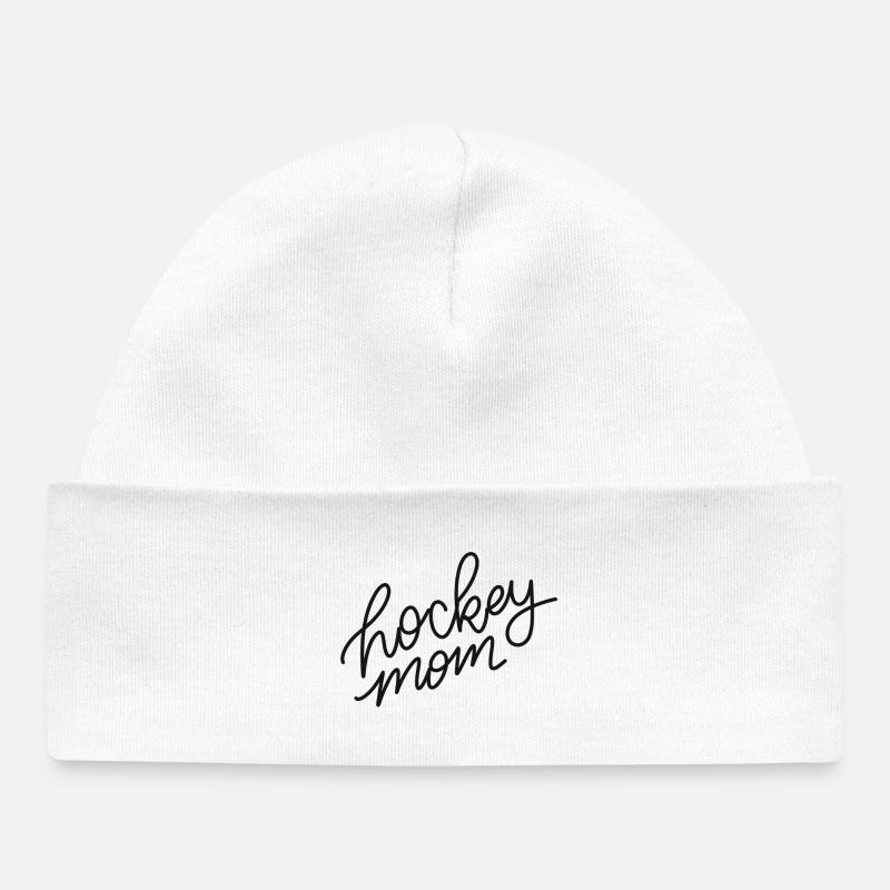 Hockey Mom Script Logo - Bonnet bébé bio - blanc