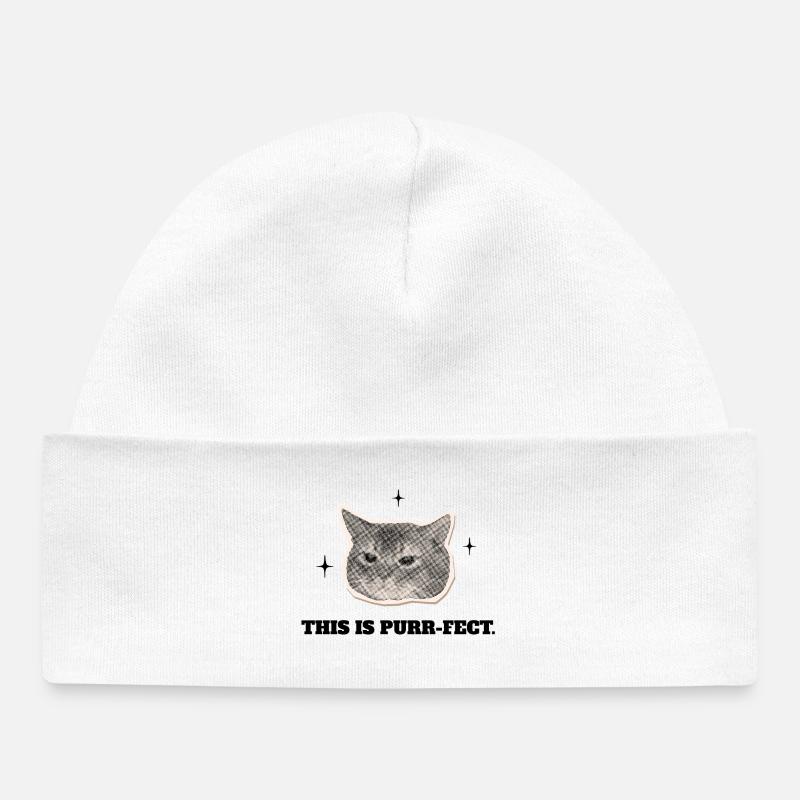 Le Chat Ronron-parfait - Bonnet bébé bio - blanc