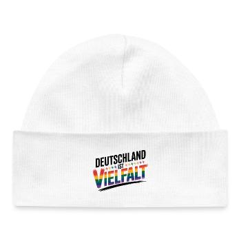 Deutschland ist Vielfalt - Cool Pride Logo - Baby Organic Mütze - Weiß - Vorne