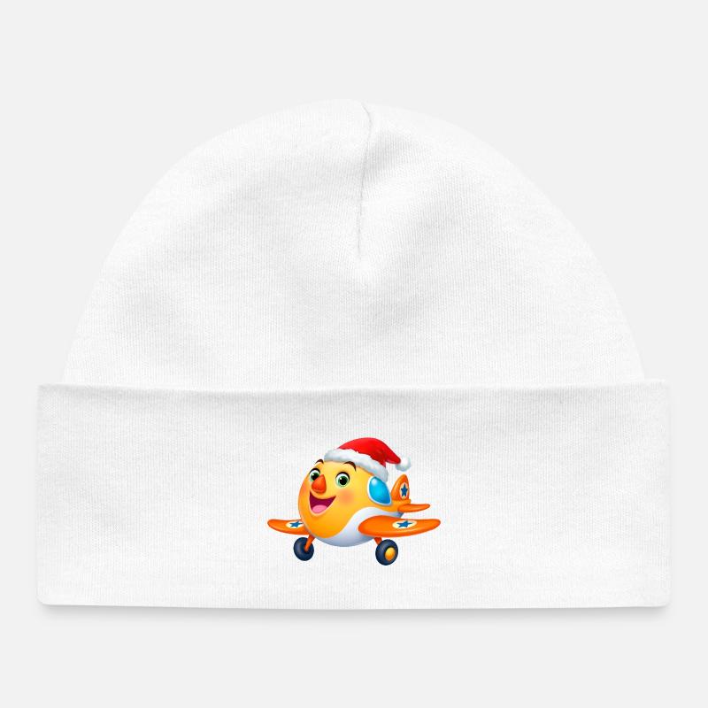 Avion pour enfants de Noël – Avion - Bonnet bébé bio - blanc