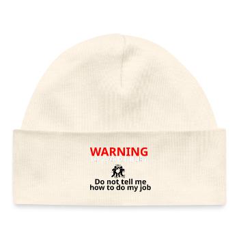 AVERTISSEMENT | Humour drôle de sécurité au travail - Bonnet bébé bio - blanc - Devant