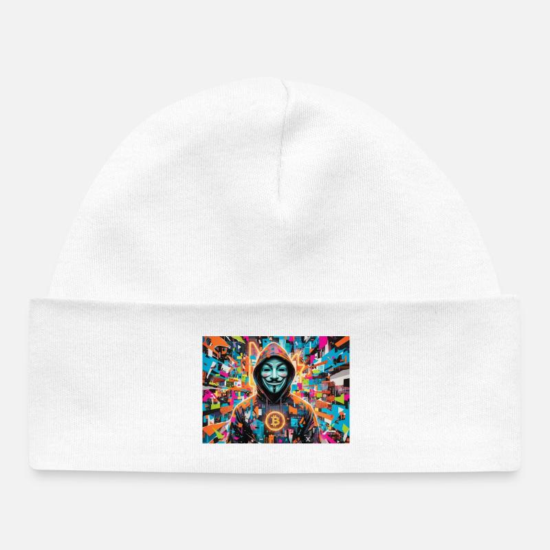 Bitcoin Bazooka - PopArt - Satoshi 3 - Bonnet bébé bio - blanc