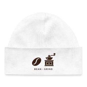 BEAN. MOUDRE. CAFÉ. CAFÉ - Bonnet bébé bio - blanc - Devant