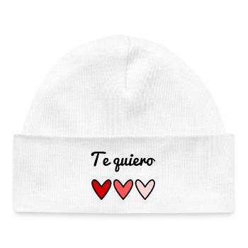 I LOVE YOU. HEART. COUPLE. JUST MARRIED. Bachelorette party - Baby Organic Beanie - white - Front