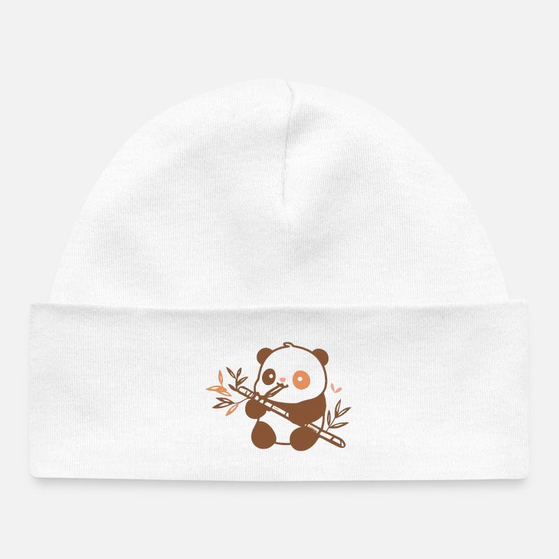 Kuschelpanda mit Bambus - Baby Organic Mütze - Weiß