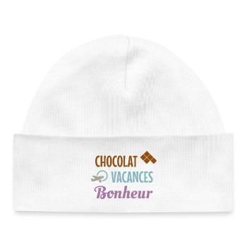 Chocolate Holiday Happiness - Baby Organic Beanie - white - Front