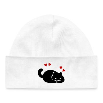 Cœur de Chat Amour - Bonnet bébé bio - blanc - Devant