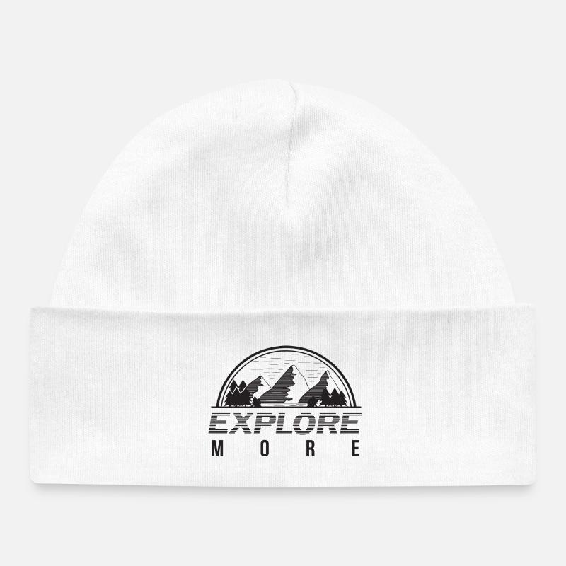 Explorez plus de montagnes et de forêts - Bonnet bébé bio - blanc