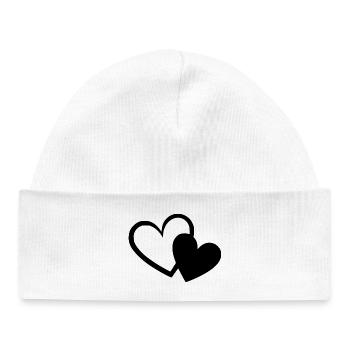 Valentines Black Heart, Valentine's Day - Baby Organic Beanie - white - Front