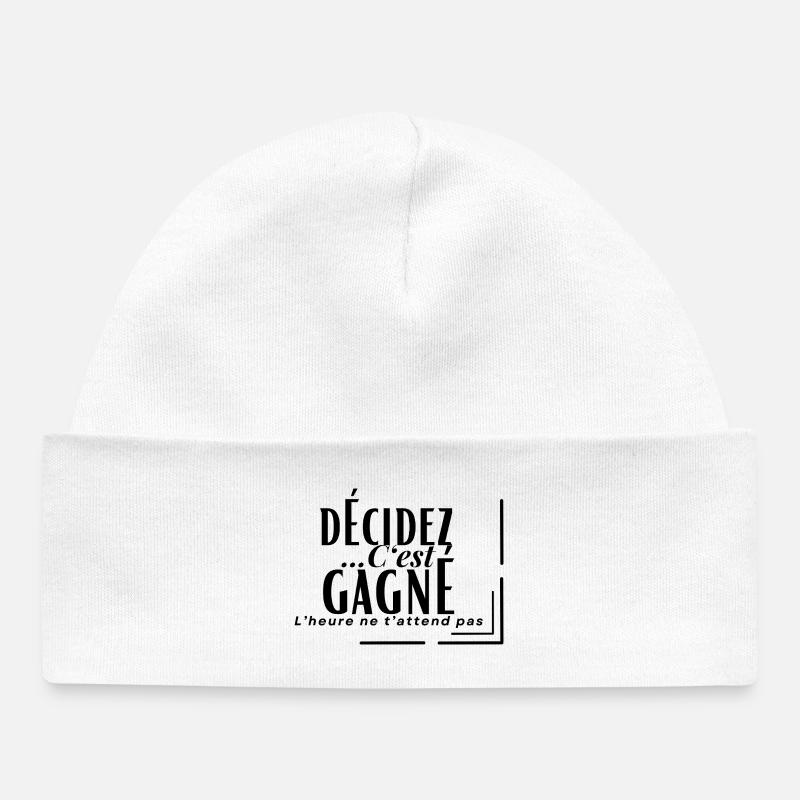 DÉCIDEZ...C'EST GAGNÉ - Bonnet bébé bio - blanc