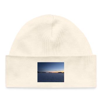 Winterlandschaft bei Sonnenuntergang - Baby Organic Mütze - Weiß - Vorne