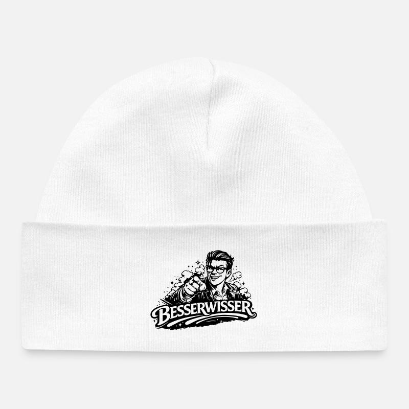 Beserwisser - Bonnet bébé bio - blanc