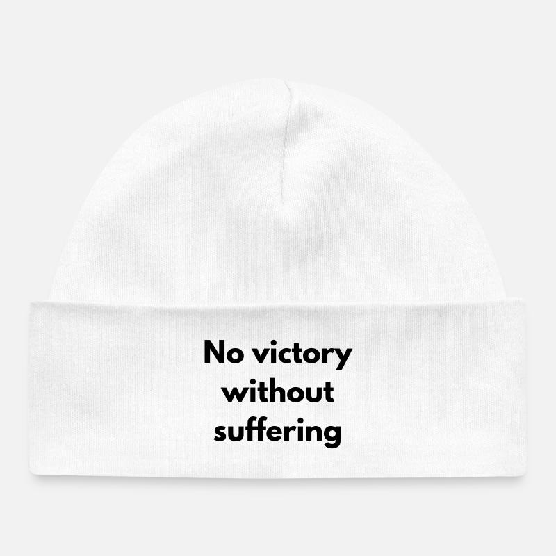 No victory without suffering - Bonnet bébé bio - blanc