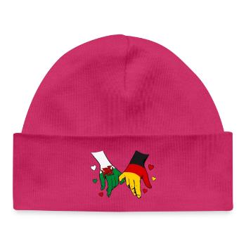 Wales_Deutschland_Flagge_Haendehalten - Baby Organic Beanie - white - Front