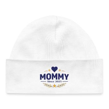 Mama seit 2025 – Proud Mom Design - Baby Organic Mütze - Weiß - Vorne