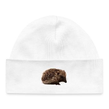 Hedgehog in forest style - Baby Organic Beanie - white - Front