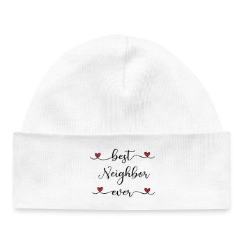 Meilleur voisin - Bonnet bébé bio - blanc - Devant