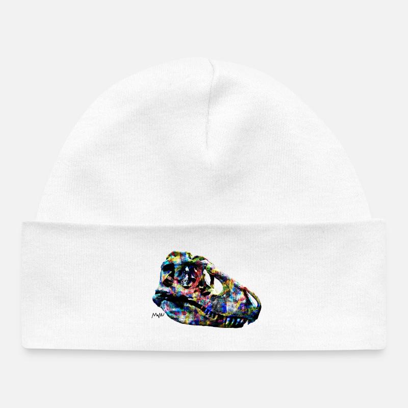 tarbosaurus - Baby Organic Beanie - white