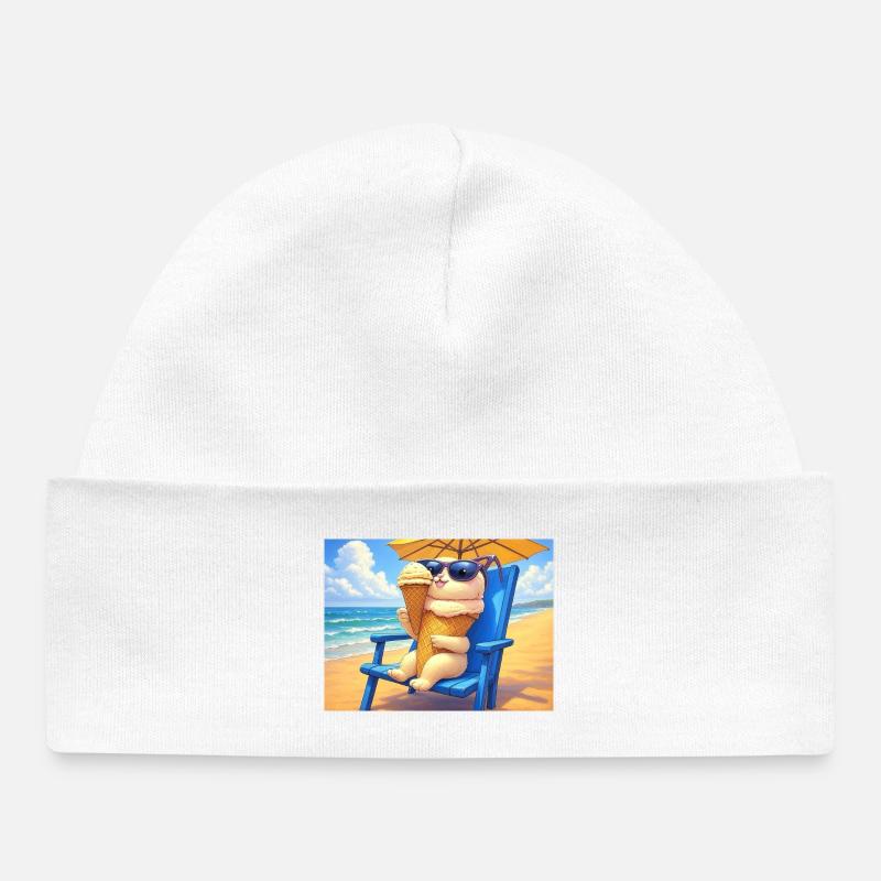 Strand Bunny Eiscreme Sonnenbrille - Bonnet bébé bio - blanc