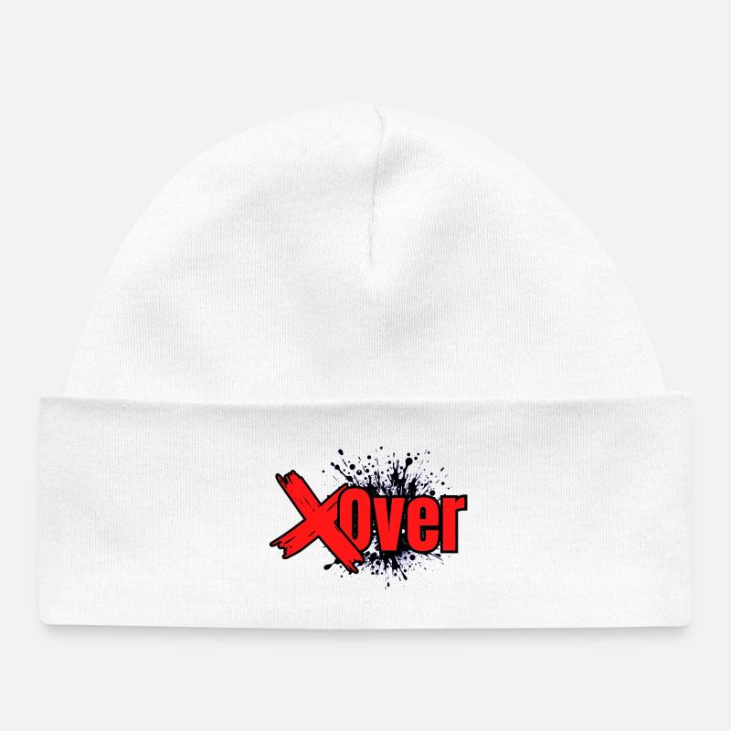 Xover Fusion Rouge - Bonnet bébé bio - blanc