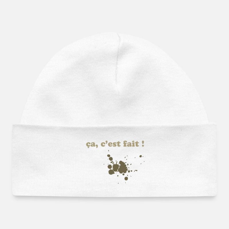 Ça c'est fait ! Maladresse et taches marrons  - Bonnet bébé bio - blanc