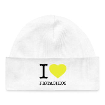 J’AIME LES PISTACHES Pistazien - Bonnet bébé bio - blanc - Devant