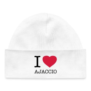 I LOVE AJACCIO Corsica - Baby Organic Beanie - white - Front