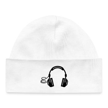 Écouteurs - Bonnet bébé bio - blanc - Devant
