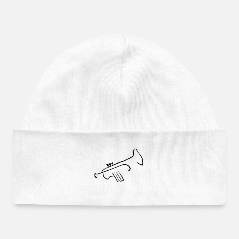 Trompette - Bonnet bébé bio - blanc