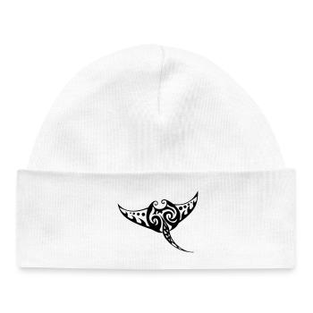 Manta Ray - Baby Organic Beanie - white - Front