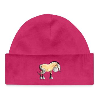 Happy Fjord Horse - Baby Organic Beanie - white - Front