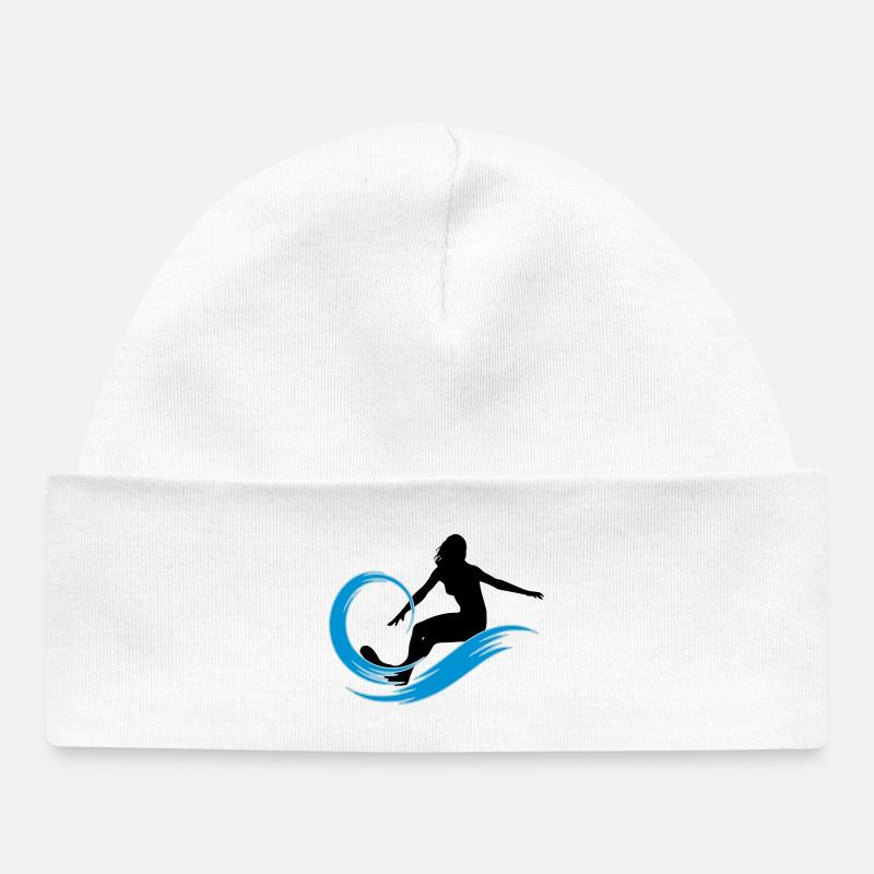 surfeuse - Bonnet bébé bio - blanc