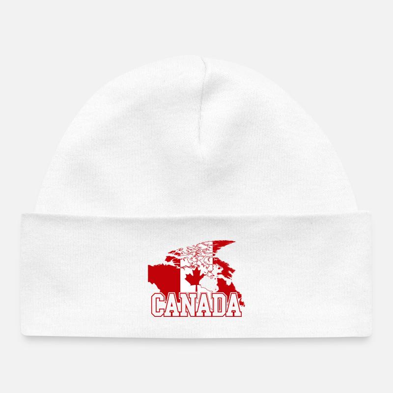 Globe Tee du drapeau de l’érable canadien - Bonnet bébé bio - blanc