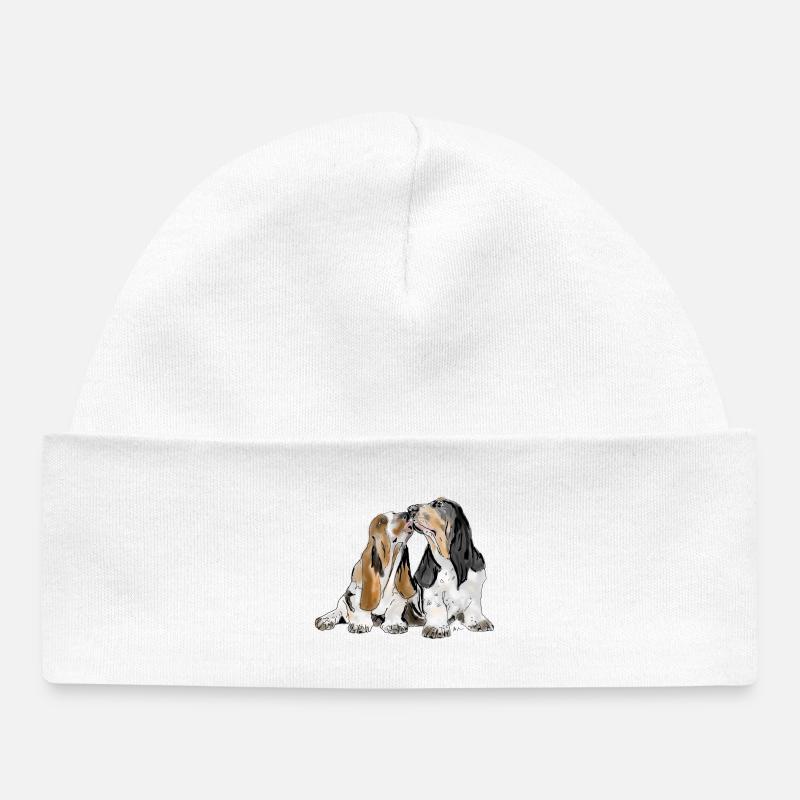 Basset - Bonnet bébé bio - blanc